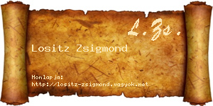 Lositz Zsigmond névjegykártya